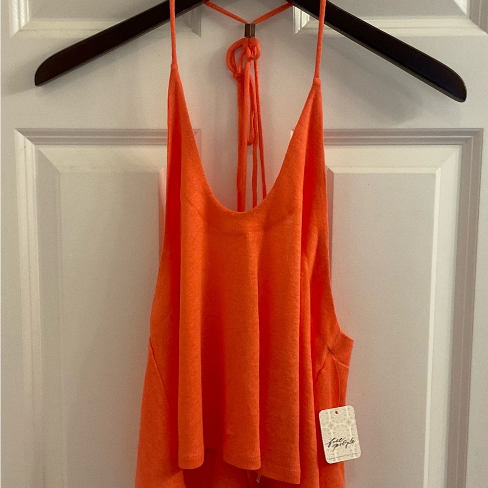 Free People Long Weekend Halter Top - NWT - Medium - Watermelon - Picture 2 of 15